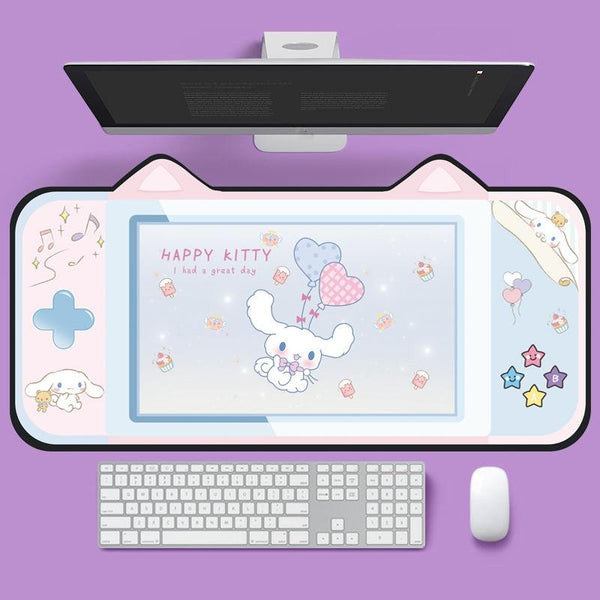 Adorable Cat Ear Desk Pad For Keyboard & Mouse 1 Mouse Pads & Wrist Rests