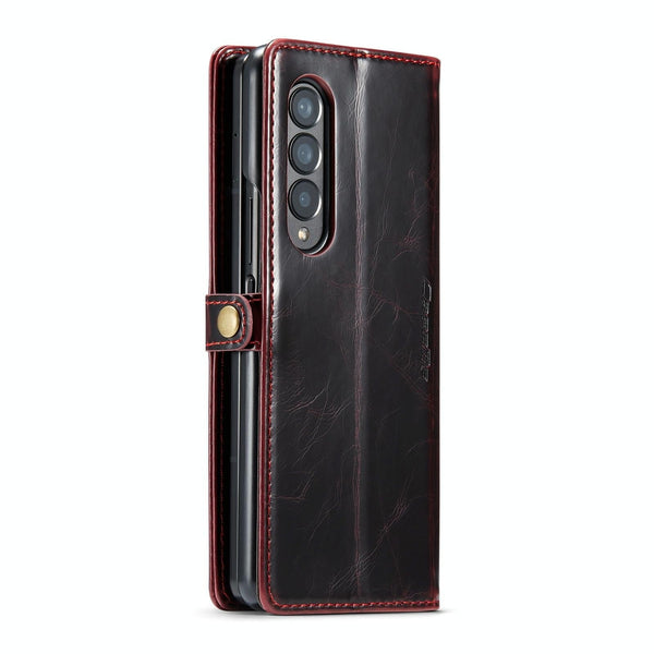 For Samsung Galaxy Z Fold4 5G Premium Crazy Horse Leather Phone Case Black Cases Covers & Skins