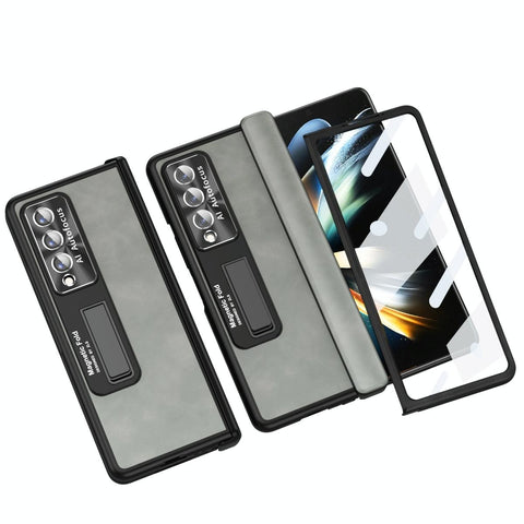 For Samsung Galaxy Z Fold4 5G Napa Texture All In One Phone Case White Cases Covers & Skins