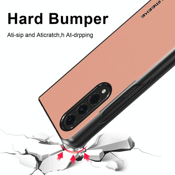For Samsung Galaxy Z Fold4 5G Leather Shockproof Case Pink Cases Covers & Skins