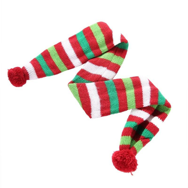 Dog Scarf Christmas Pet Accessories Winter Warmth Size M Red And Green Stripes Dog Clothing & Shoes