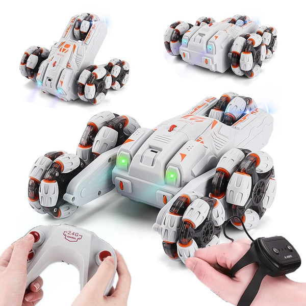 360 Degree Swing Arm Rc Car Double Control 2.4G Multifunctional Five Wheeled Black Rc Model Vehicles