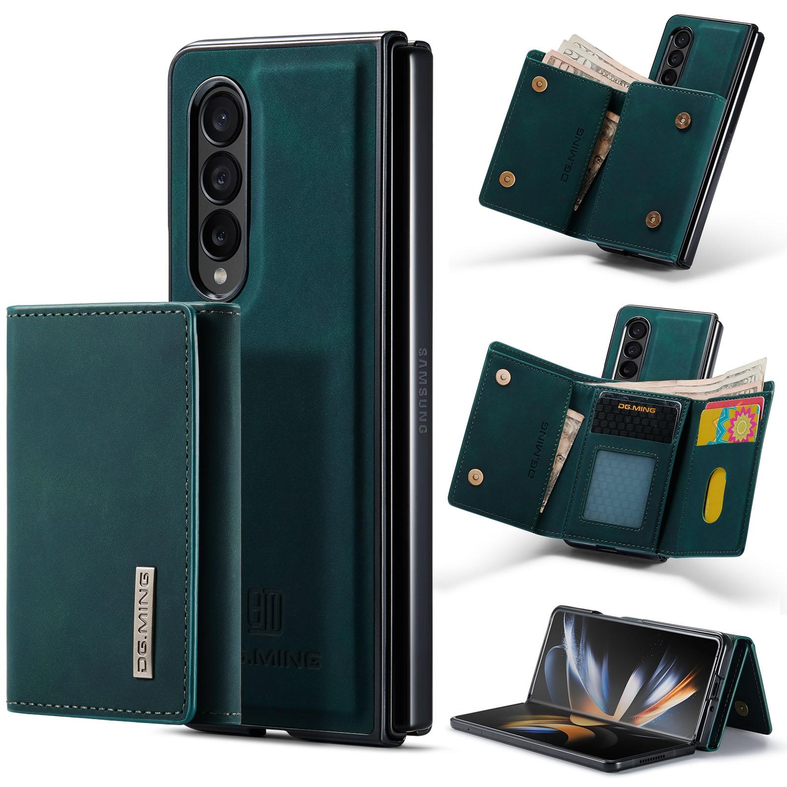 For Samsung Galaxy Z Fold4 5G Wallet Case 3 Multi Card Holder Green Cases Covers & Skins