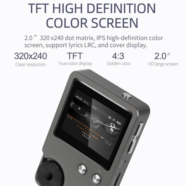 Lossless Dsd256 Music Player Silver Gray With 64Gb Tf Card Ipods & Mp3 Players