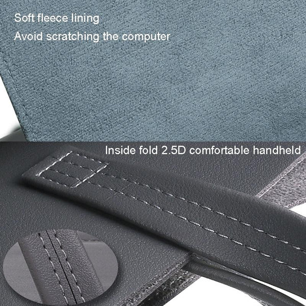 Waterproof Elastic Button Laptop Handbag Pu Material Black 15.4/16 Inch Laptop Cases & Bags