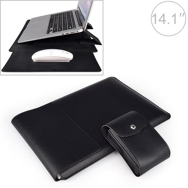 14.1 Inch Laptop Sleeve Leather Case With Small Storage Bag Black Laptop Cases & Bags