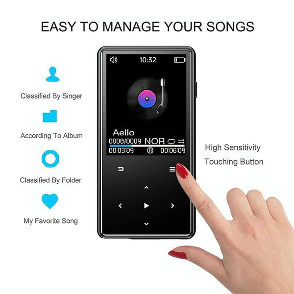 16Gb Bluetooth Mp3 / Mp4 Music Player Black Ipods & Mp3 Players