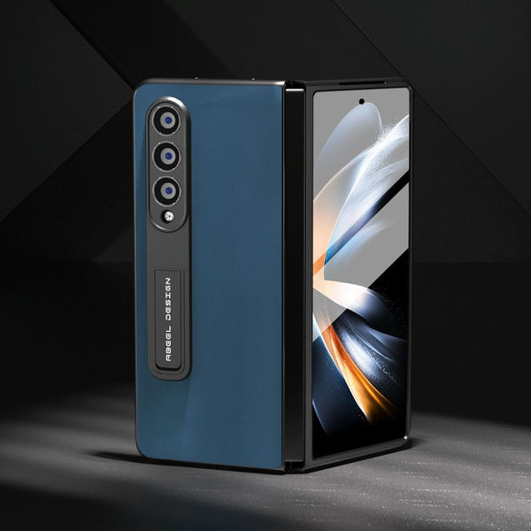 For Samsung Galaxy Z Fold4 5G Phone Case With Holder Silky Soft Edge Black Cases Covers & Skins