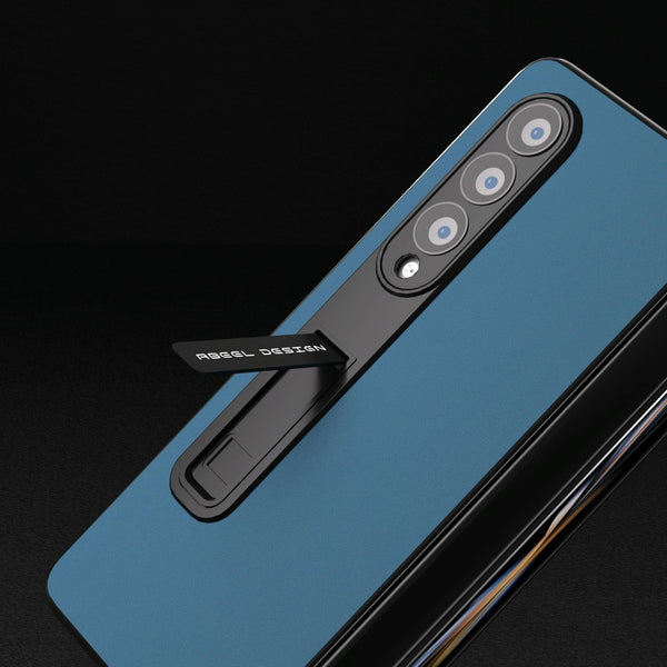 For Samsung Galaxy Z Fold4 5G Phone Case With Holder Silky Soft Edge Black Cases Covers & Skins