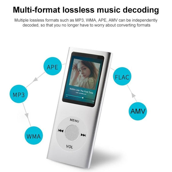 1.8 Inch Metal Mp4 Player + 16G Tf Card Earphone Cable Black With Earphone+Cable Ipods & Mp3 Players