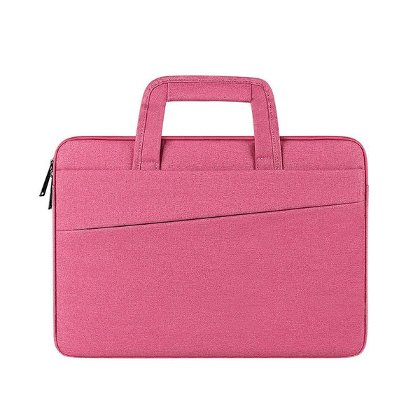 Multi Compartment Waterproof Laptop Briefcase Fits 14.1 15.4 Inches Rose Pink Laptop Cases & Bags