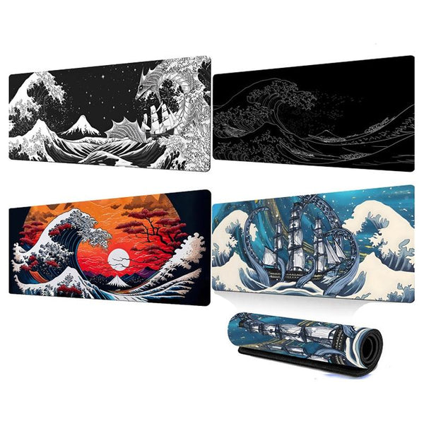 Non Slip Gaming Mouse Pad Big Wave Design No.1 300X800x2mm Mouse Pads & Wrist Rests