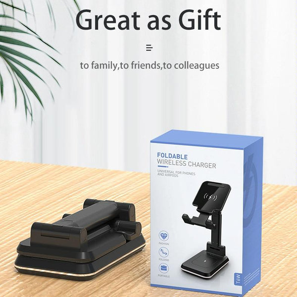 2 In 1 Wireless Charging Stand Double Charge Black Chargers & Cradles