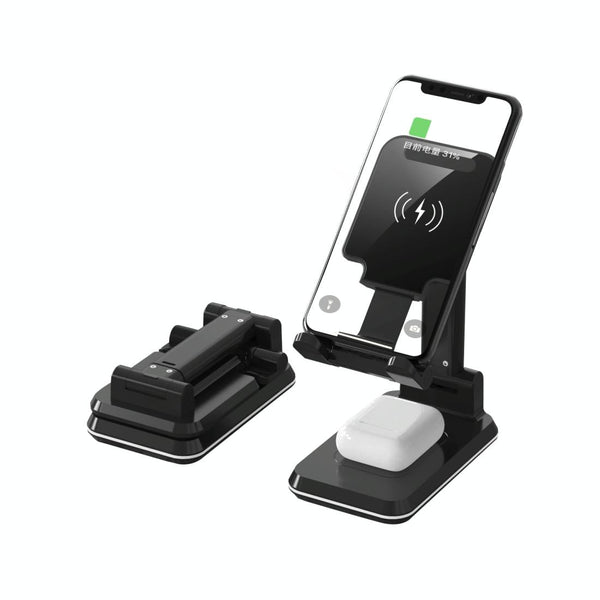 2 In 1 Wireless Charging Stand Double Charge Black Chargers & Cradles