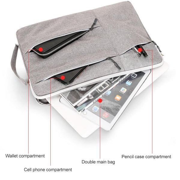 Parallel Deals Laptop Handbag Fits 15.6 17 Inch Casual Design Grey Laptop Cases & Bags