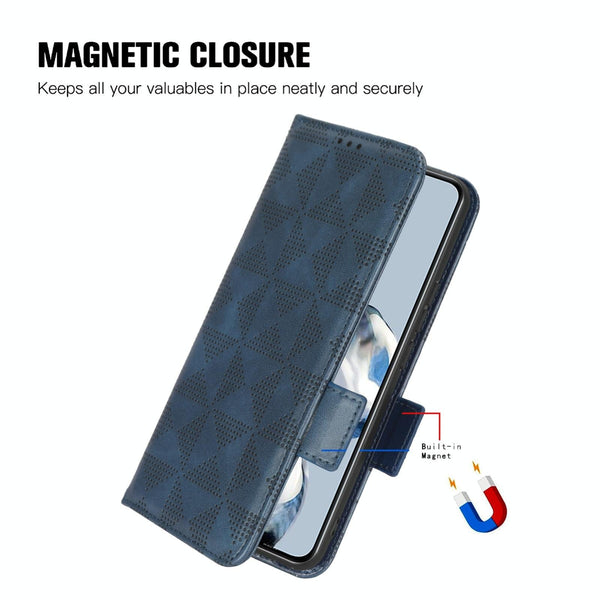 For Samsung Galaxy Z Fold4 5G Symmetrical Leather Triangle Phone Case Black Cases Covers & Skins
