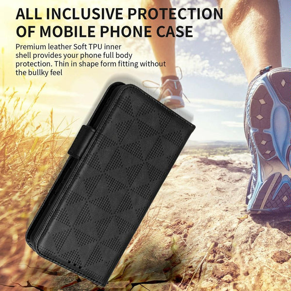 For Samsung Galaxy Z Fold4 5G Symmetrical Leather Triangle Phone Case Black Cases Covers & Skins