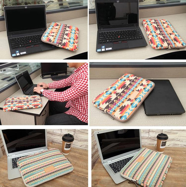 13 Inch Lingge Laptop Liner Bag Pattern Design Green Diamond Lattice Laptop Cases & Bags