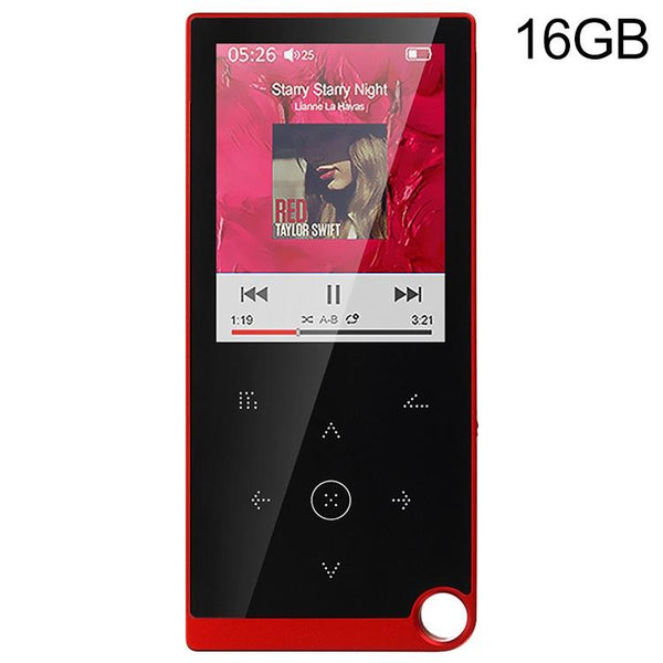 2.4 Inch Touch Mp4 / Mp3 Player 16Gb Memory E Book Alarm Timer No Bluetooth Red Ipods & Mp3 Players