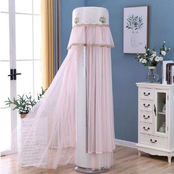 180Cm Vertical Lace Air Conditioner Dust Cover White Portable Air Conditioners
