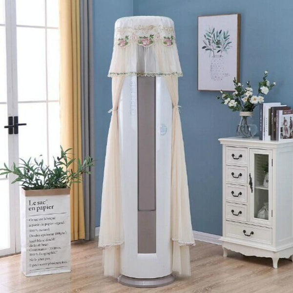 180Cm Vertical Lace Air Conditioner Dust Cover White Portable Air Conditioners