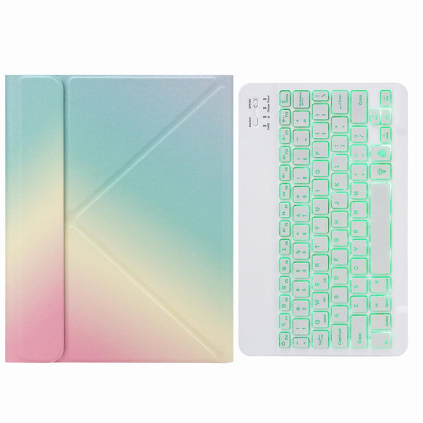 Bluetooth Keyboard Leather Case For Ipad Pro 11 With Three Fold Holder & Backlight Rainbow Keyboards