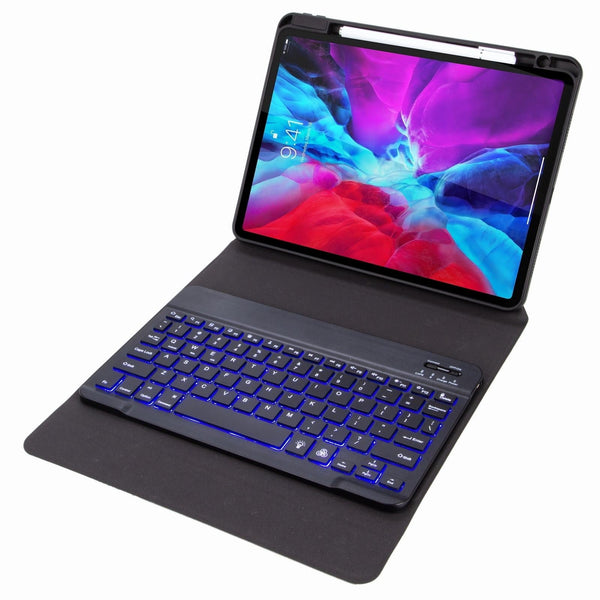 Bluetooth Keyboard Leather Case For Ipad Pro 11 With Three Fold Holder & Backlight Rainbow Keyboards