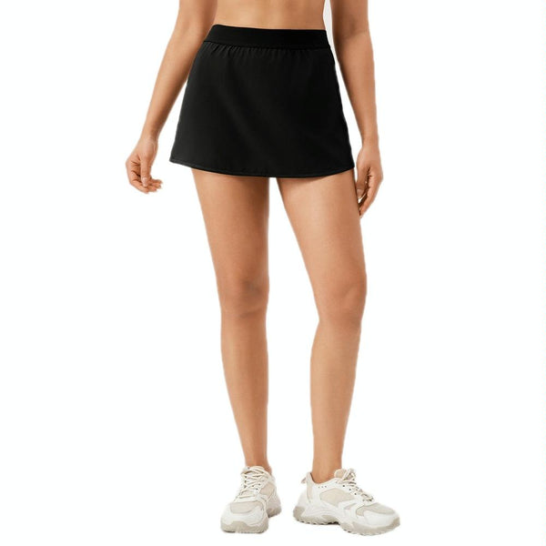 Quick Drying Women Yoga Skirt Pants Breathable Fake Two Piece Black Size L Activewear Skirts & Skorts