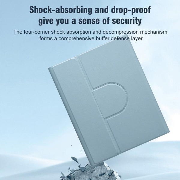 360 Degree Rotatable Bluetooth Keyboard Leather Case Square Button Mint Green For Ipad 10.2 2021 / Air 2019 Cases Covers Keyboard Folios