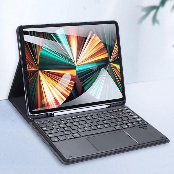 12.9 Ipad Pro Leather Case With Bluetooth Keyboard & Touchpad Black Laptop Cases & Bags