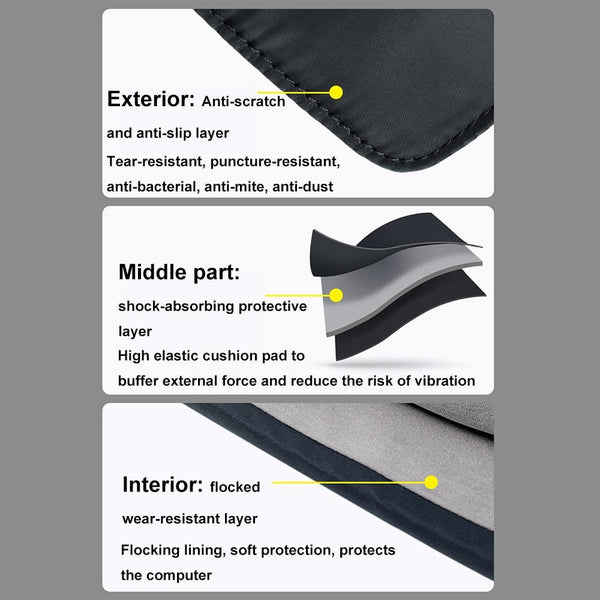 13 Inch Multi Layer Laptop Sleeve Waterproof & Shock Absorbing Storage Bag Black 15 Laptop Cases & Bags
