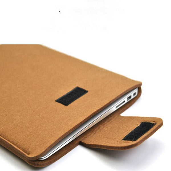 14 Vertical Felt Laptop / Tablet Sleeve Bag Khaki Laptop Cases & Bags