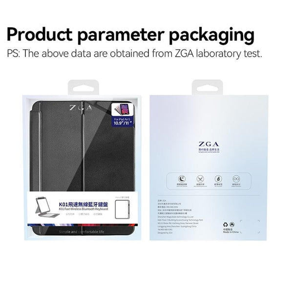 Black Leather Tablet Case With Magnetic Bluetooth Keyboard For Ipad 10Th Gen 10.9 2022 Keyboards