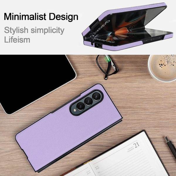 For Samsung Galaxy Z Fold4 5G Foldable Cross Pattern Phone Case Compact Design Black Other Mobile Accessories