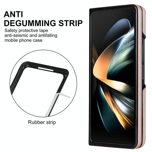 For Samsung Galaxy Z Fold4 5G Foldable Cross Pattern Phone Case Compact Design Black Other Mobile Accessories