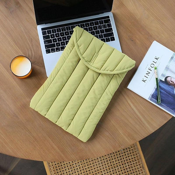Lightweight Cotton Embroidery Inner Bag For Protection Yellow Green 15.6 16 Inch Laptop Cases & Bags