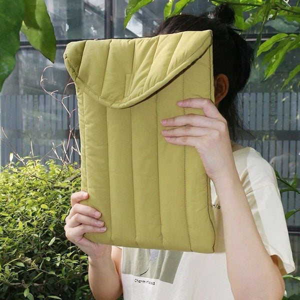 Lightweight Cotton Embroidery Inner Bag For Protection Yellow Green 15.6 16 Inch Laptop Cases & Bags