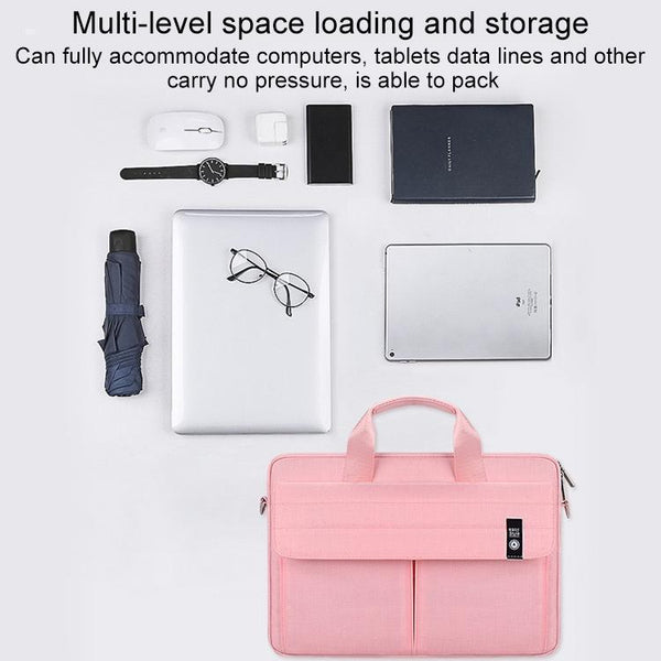 15.4 Inch Laptop Handheld Briefcase Storage Bag No Shoulder Strap Black Laptop Cases & Bags