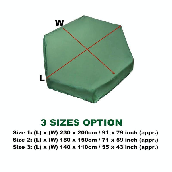 Waterproof Hexagonal Toy Cover Uv & Dust Proof 140X110cm Green Storage Bags