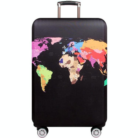 Protective Elastic Suitcase Cover Fits 26 28 Inch Luggage Dustproof & Scratch Proof World Map Other Travel Accessories