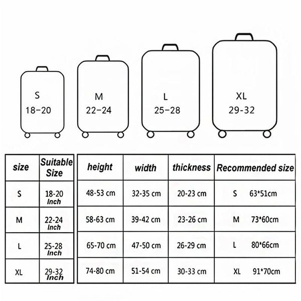 Protective Elastic Suitcase Cover Fits 26 28 Inch Luggage Dustproof & Scratch Proof World Map Other Travel Accessories