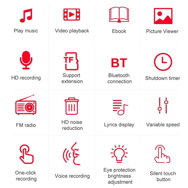 16Gb Touch Screen Bluetooth Mp3 Player With Recorder Ipods & Mp3 Players