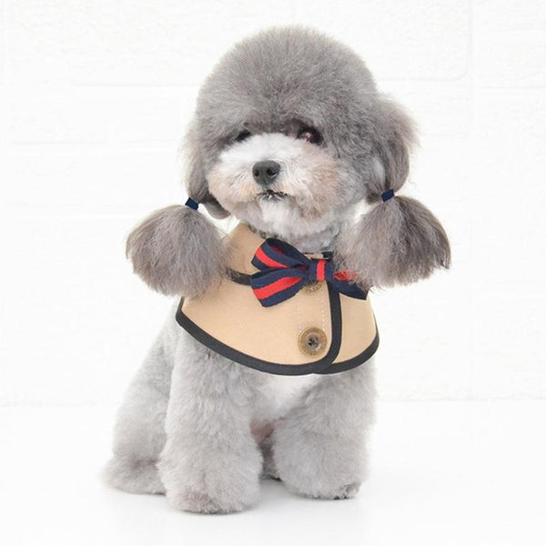 Dog Shawl Saliva Towel Scarf Pet Bow Tie Jewelry Accessories Size L Khaki Dog Clothing & Shoes