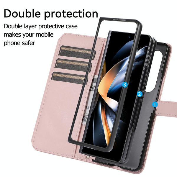 For Samsung Galaxy Z Fold4 5G Foldable Diamond Lattice Phone Case White Cases Covers & Skins