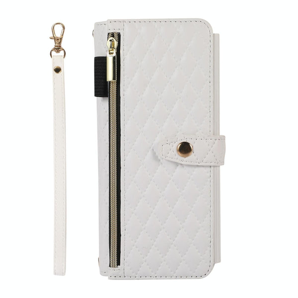 For Samsung Galaxy Z Fold4 5G Foldable Diamond Lattice Phone Case White Cases Covers & Skins