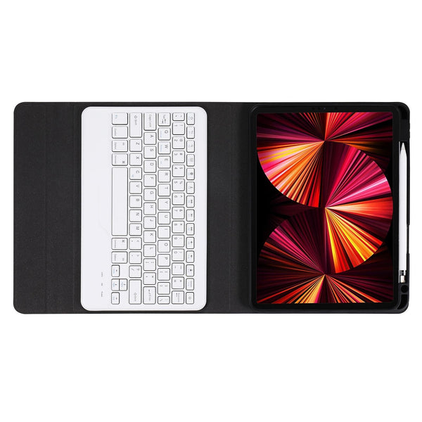 Bluetooth Keyboard Leather Case For Ipad Pro 11 With Triangle Holder & Pen Slot Fits 2021 / 2020 2018 Air 4 10.9 Splittable Black Diamond Pattern Case