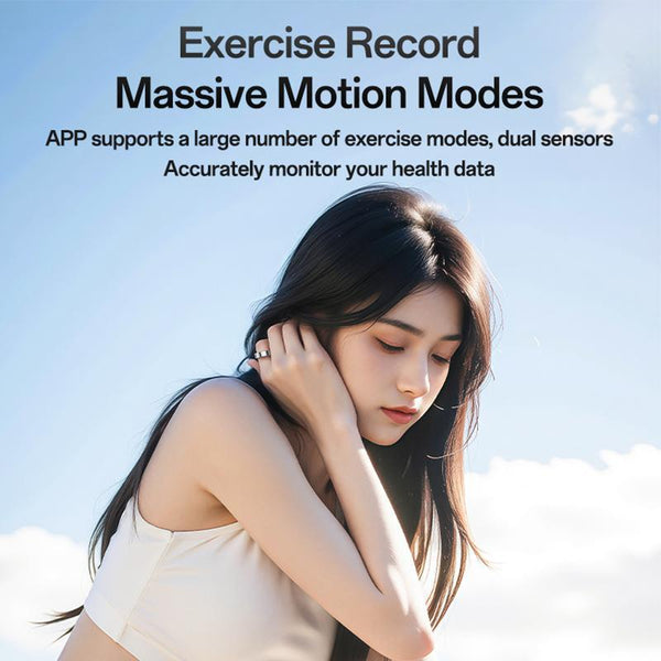 Smart Health Ring Temp Heart Rate Bp Reminder Black 63Mm Smart Watches