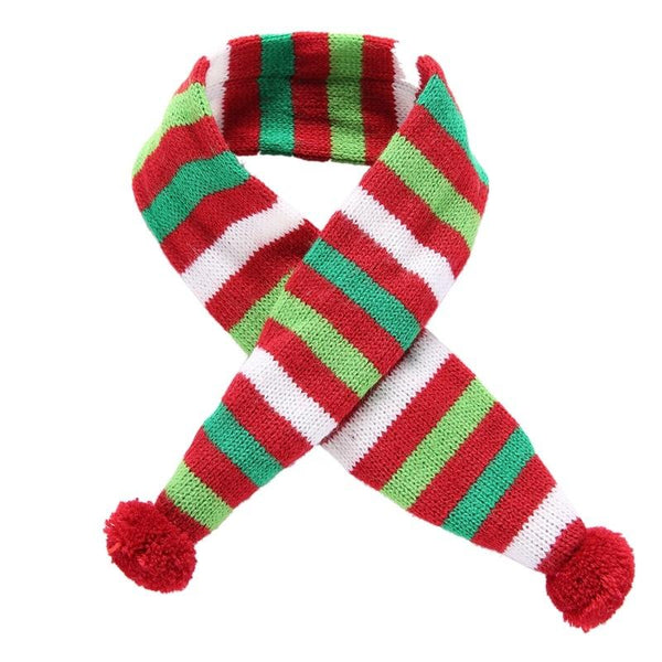 Dog Scarf Christmas Pet Accessories Winter Warmth Size Xl Red And Green Stripes Dog Clothing & Shoes