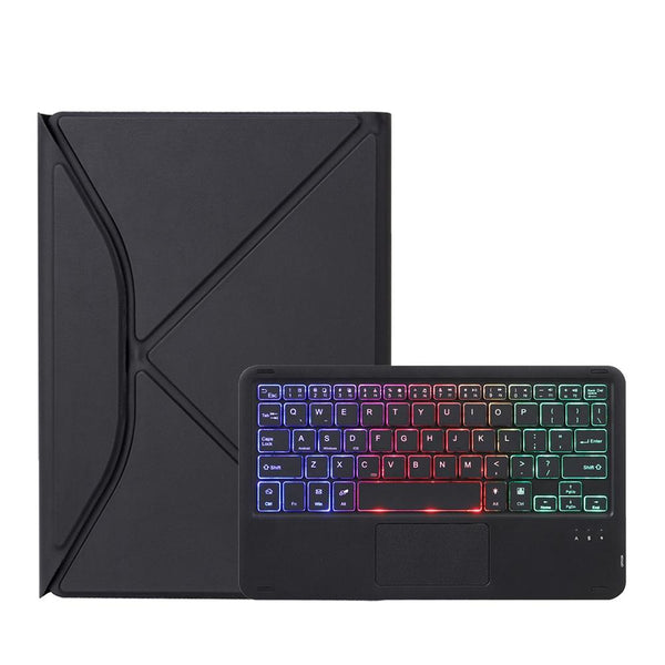 Bluetooth Keyboard Leather Case For Ipad 10.2 Touchpad Backlight Pen Slot 2021 / 2020 2019 Black Keyboards
