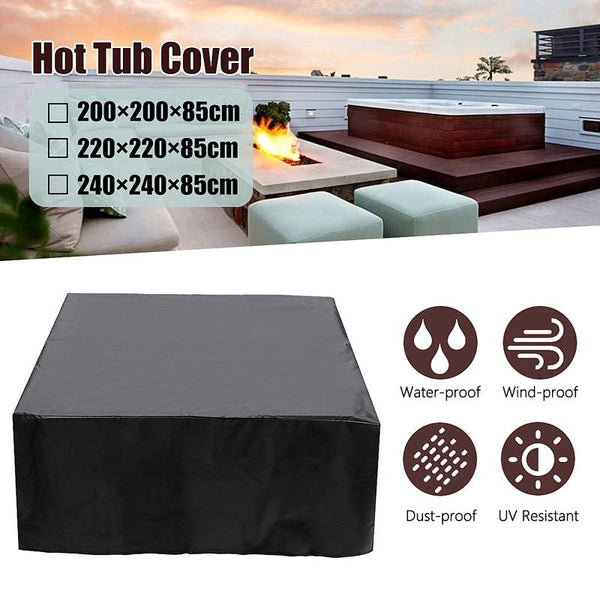 240X240x85cm Waterproof Dustproof Cover For Bathtub Pool Table & Chair Protects From Falling Leaves Black Outdoor Furniture Covers